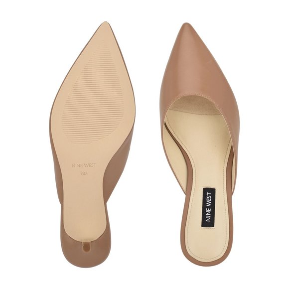 Nine West Ali Pointy Toe Mules Light Brown - Picture 2 of 5